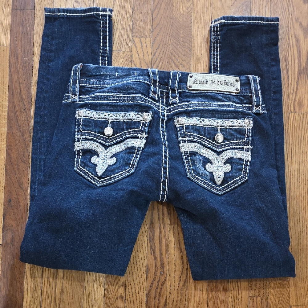 Rock Revival Jansa Women's Dark Blue Skinny Jeans Size 26